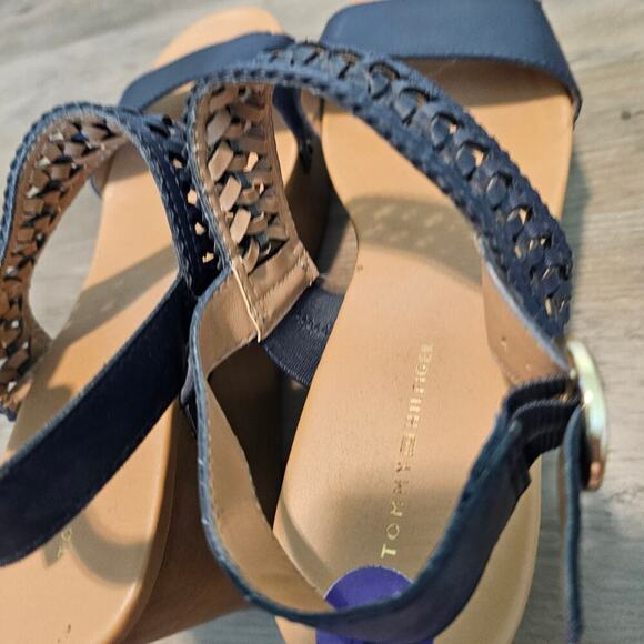 Tommy Hilfiger Rubena2 Wedge Sandals Women Sz 8.5 Blue Boho Chunky Festival - Picture 9 of 11
